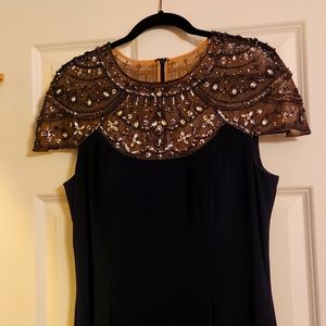 Betsy Adam Classic Navy Blue full length dress size 14